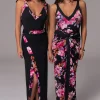 JLUXLABEL Black Floral Kamie Reversible Skirt Set