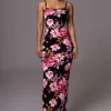 JLUXLABEL Black Floral Smooth Simplicity Maxi Dress