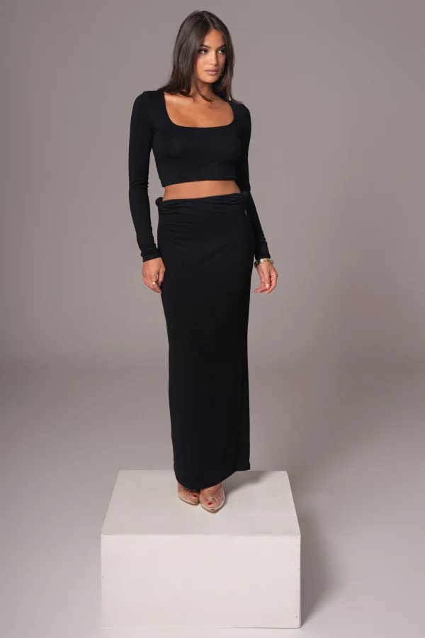 JLUXLABEL Black Geneva Skirt Set