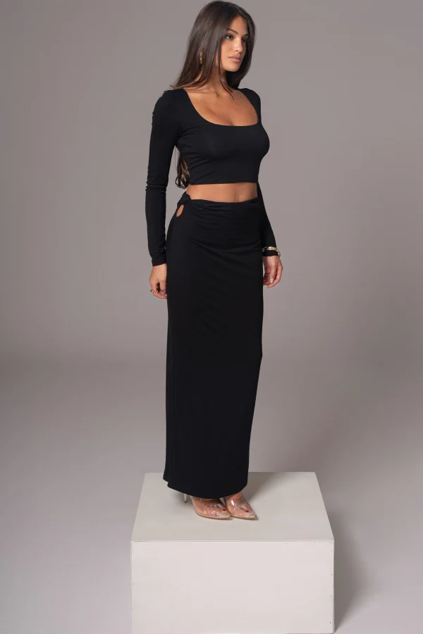 JLUXLABEL Black Geneva Skirt Set