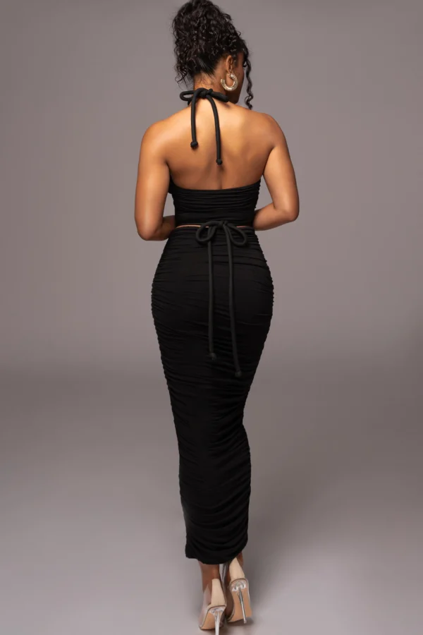 JLUXLABEL Black Go The Distance Skirt Set