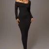 JLUXLABEL Black Harper Knit Maxi Dress