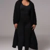 JLUXLABEL Black Hold Me Close Shawl Collar Cardigan