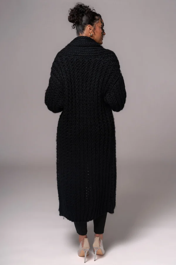 JLUXLABEL Black Hold Me Close Shawl Collar Cardigan
