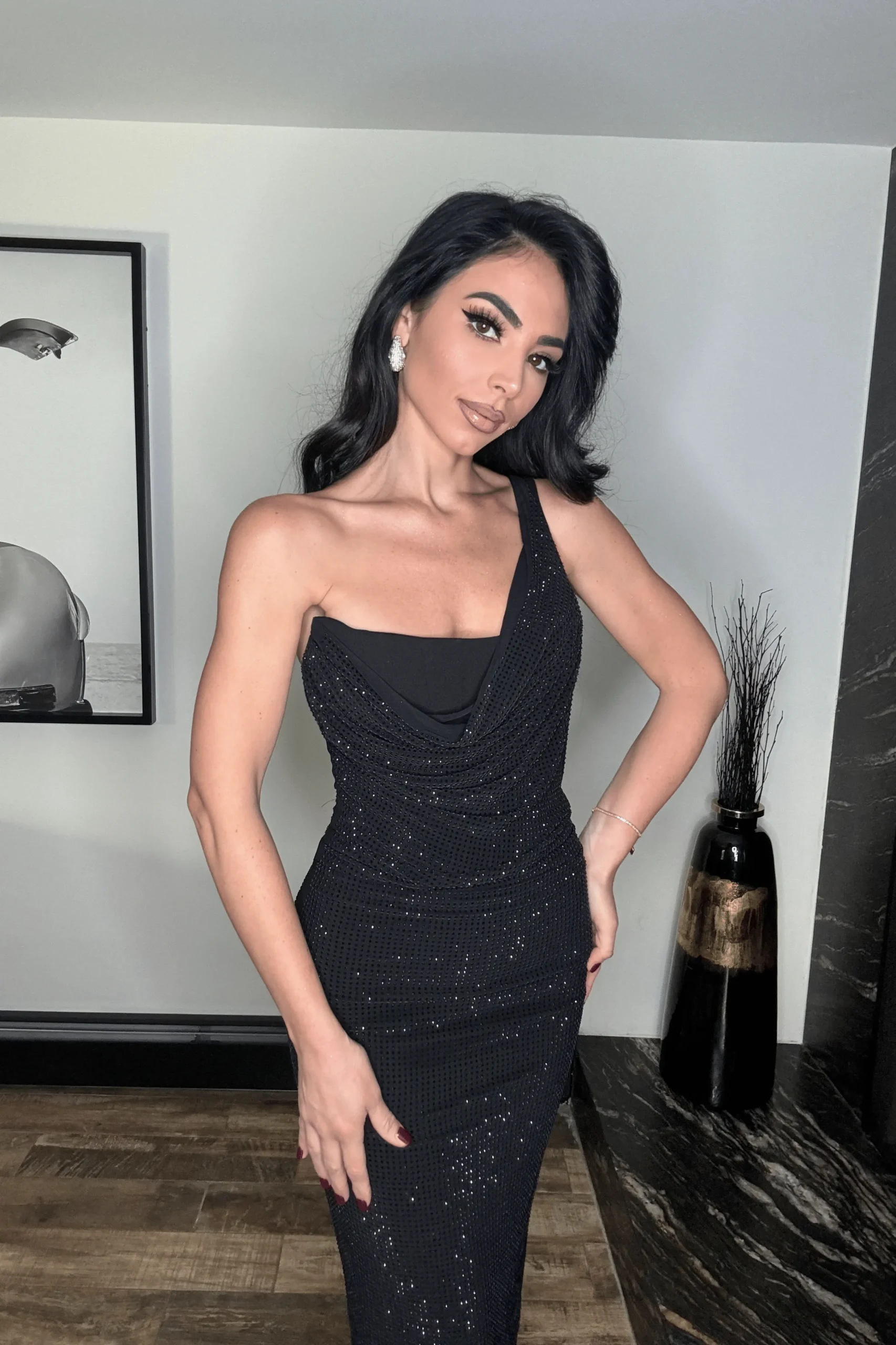 black_hot_fix_krishna_max_0.webp JLUXLABEL Black Hot Fix Krishna Maxi Dress