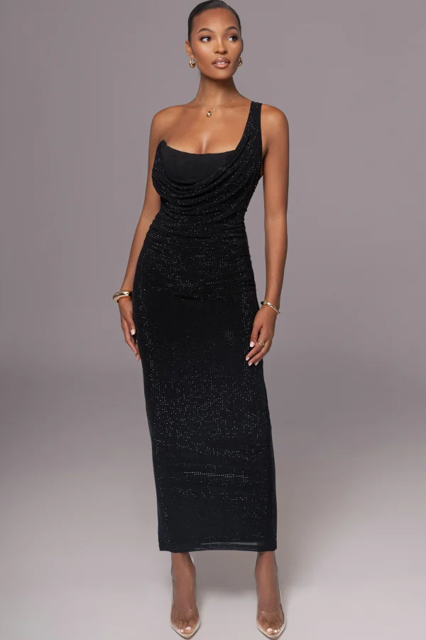 JLUXLABEL Black Hot Fix Krishna Maxi Dress