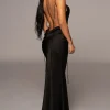 JLUXLABEL Black Irresistible Satin Maxi Dress