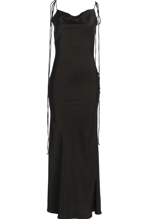 JLUXLABEL Black Irresistible Satin Maxi Dress