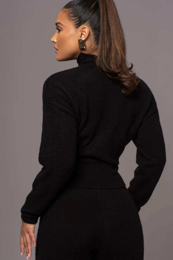 JLUXLABEL Black Ivy Sweater Knit Pant Set