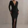 JLUXLABEL Black Jamie Plunge Maxi Dress