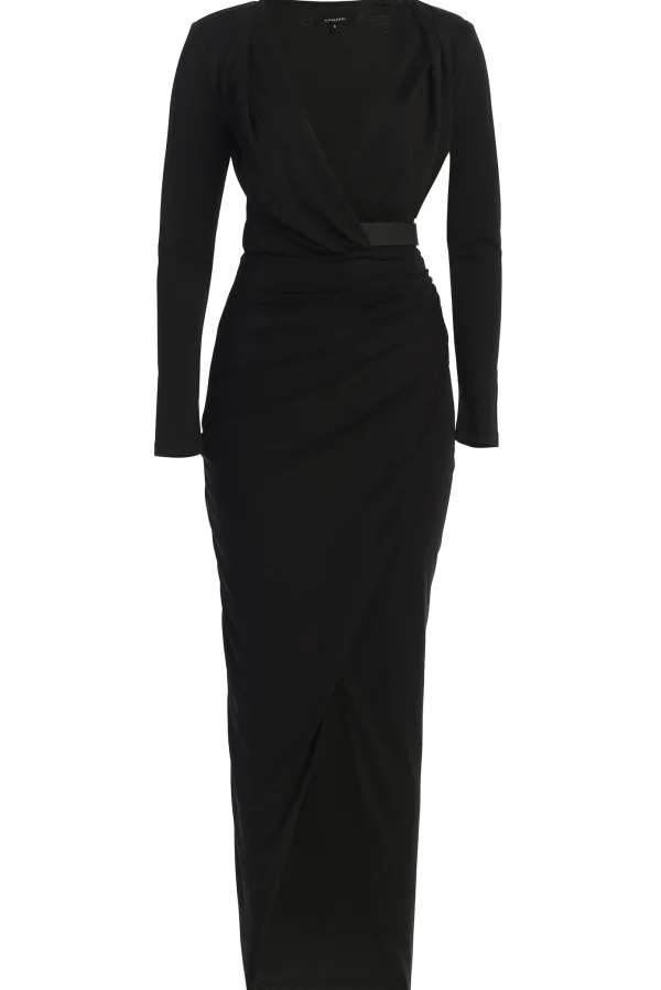 JLUXLABEL Black Jamie Plunge Maxi Dress
