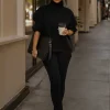 JLUXLABEL Black Jenni Turtleneck Sweater Top