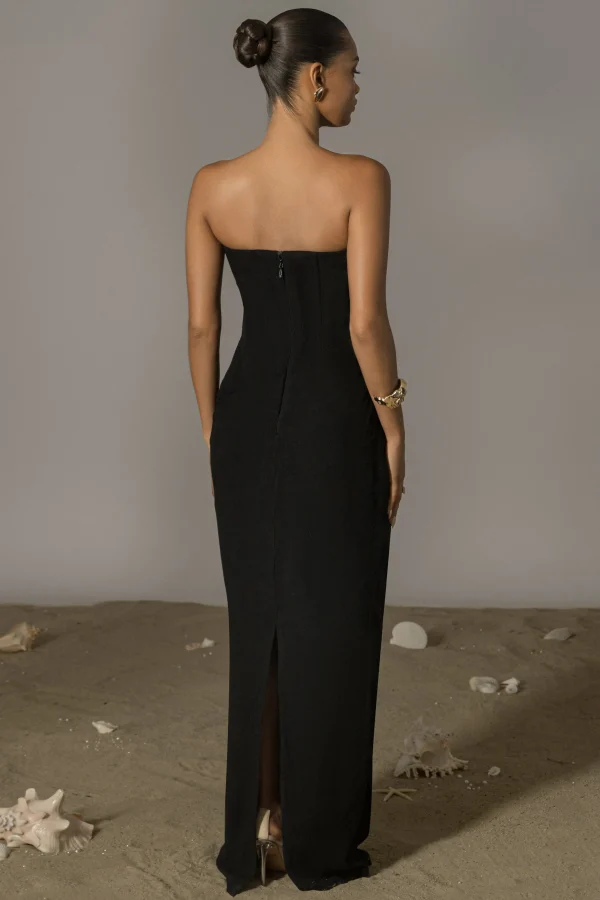 JLUXLABEL Black Journey Linen Maxi Dress