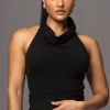 JLUXLABEL Black Joya Rib Knit Top