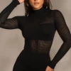 JLUXLABEL Black Klaudette Knit Bodysuit