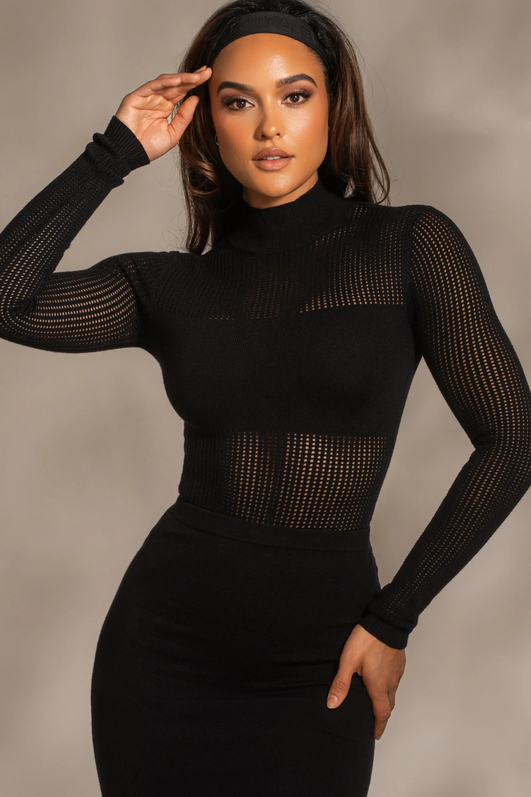 black_klaudette_knit_body_0.webp JLUXLABEL Black Klaudette Knit Bodysuit