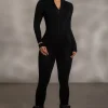 JLUXLABEL Black Kris Front Zipper Jumpsuit
