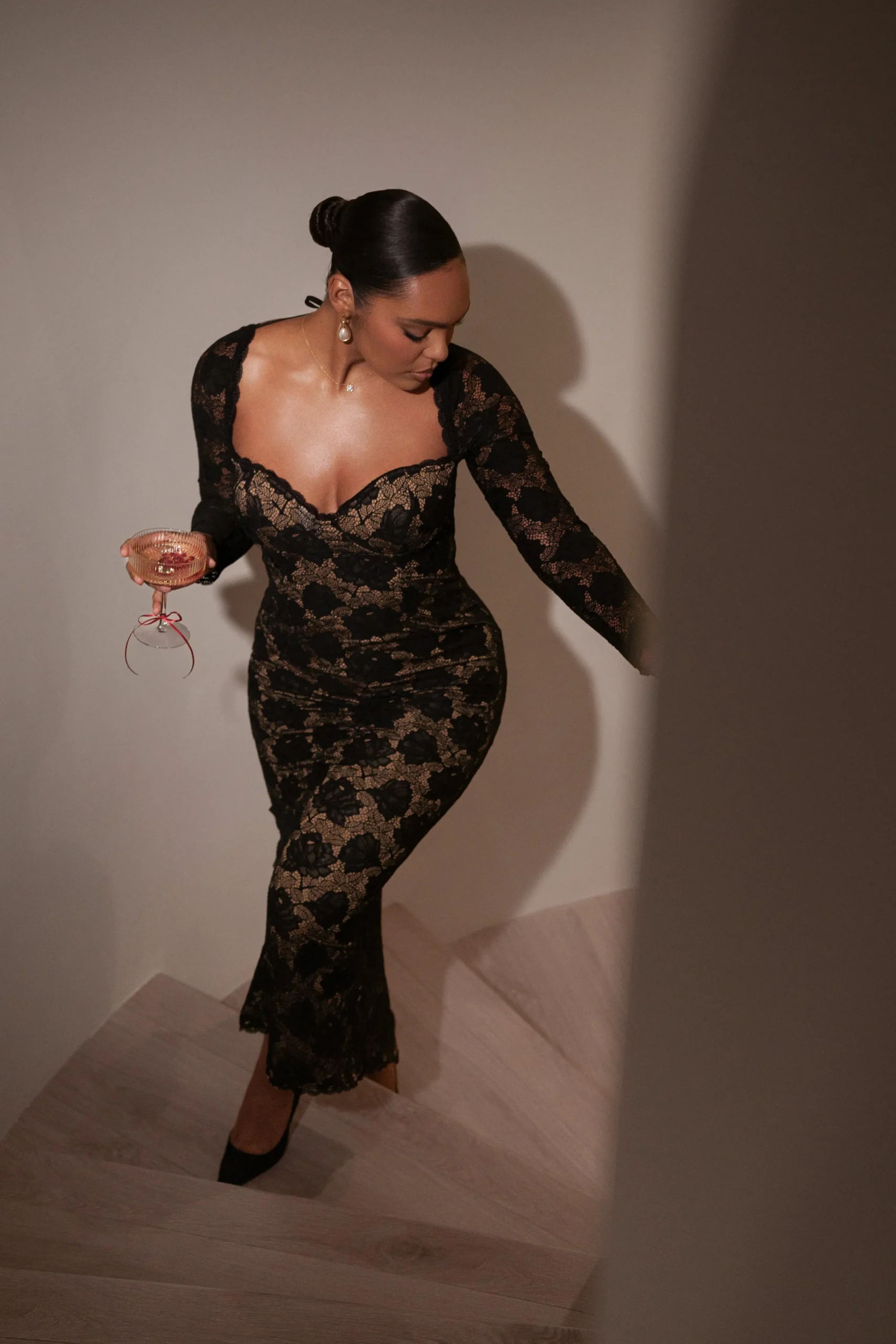 black_lace_sweetheart_max_1.webp JLUXLABEL Black Lace Sweetheart Maxi Dress