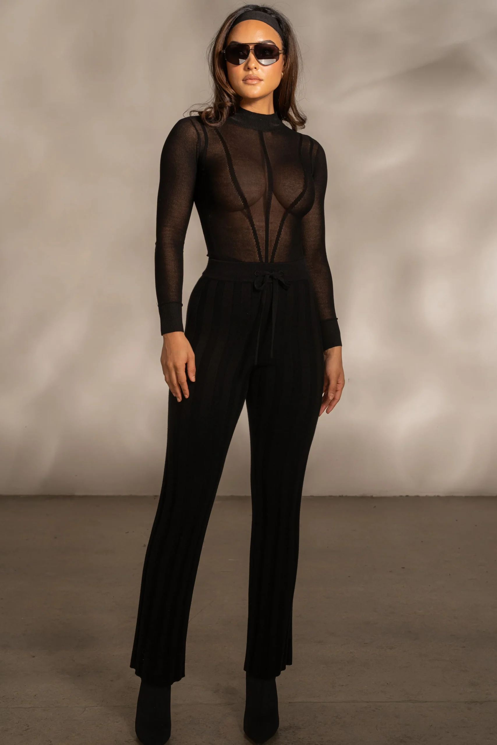 black_lori_sheer_knit_bod_1.webp JLUXLABEL Black Lori Sheer Knit Bodysuit