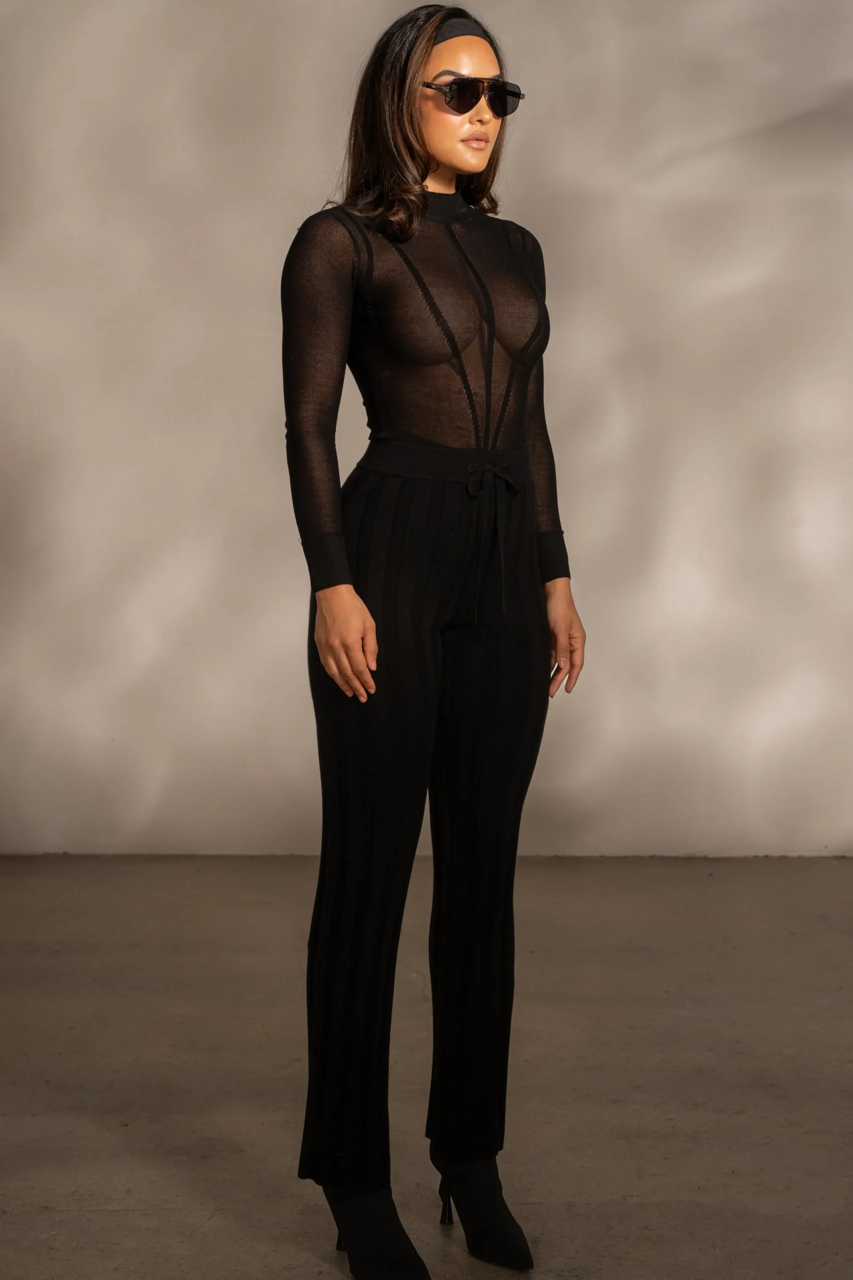 black_lori_sheer_knit_bod_6.webp JLUXLABEL Black Lori Sheer Knit Bodysuit
