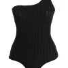 JLUXLABEL Black Malibu Nights One Shoulder Bodysuit
