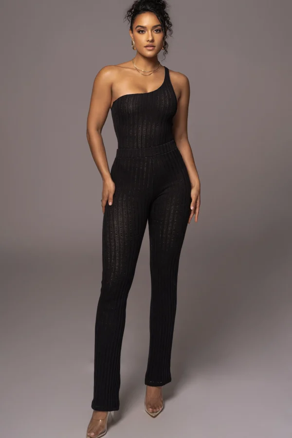 JLUXLABEL Black Malibu Nights One Shoulder Bodysuit