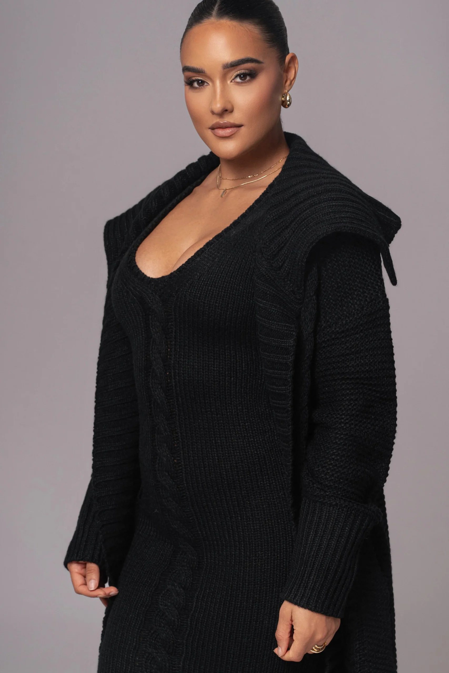 black_malinda_sweater_kni_2.webp JLUXLABEL Black Malinda Sweater Knit Cardigan