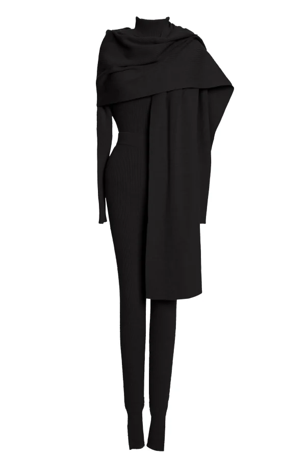 JLUXLABEL Black Naaya Ribbed Leggings