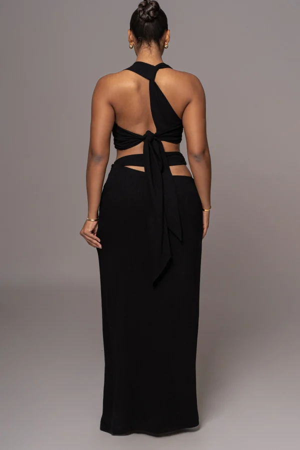 JLUXLABEL Black New Age Two Piece Skirt Set