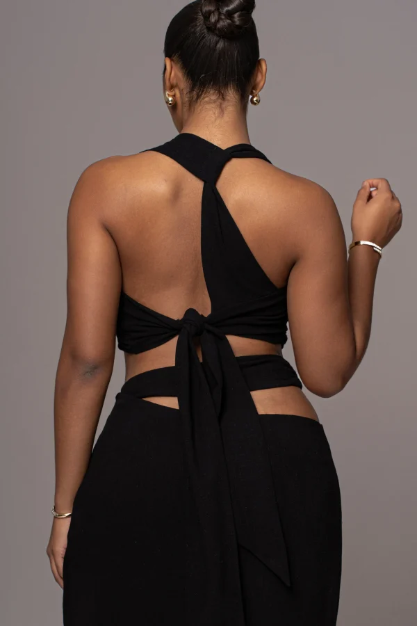 JLUXLABEL Black New Age Two Piece Skirt Set