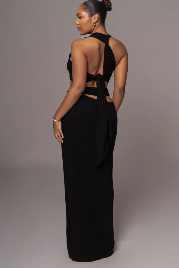 JLUXLABEL Black New Age Two Piece Skirt Set