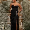 JLUXLABEL Black Olea Satin Skirt