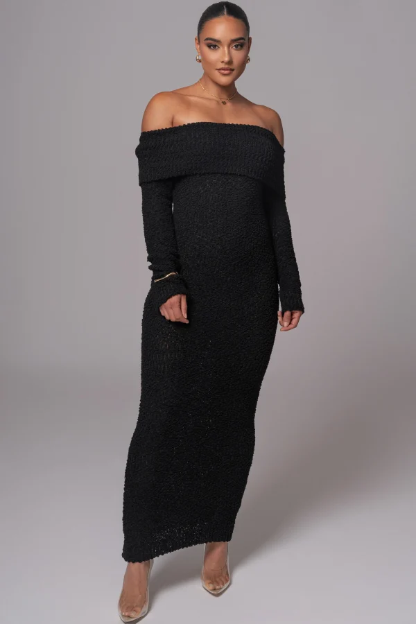 JLUXLABEL Black Olivea Knit Maxi Dress