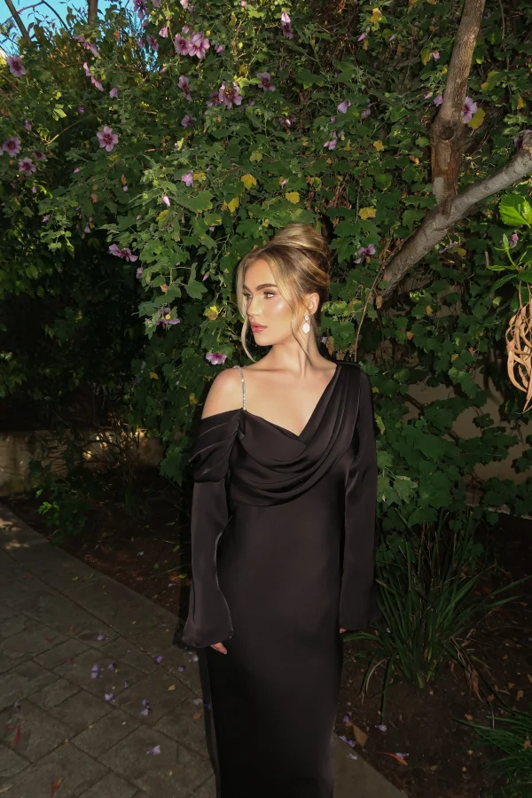 JLUXLABEL Black One And Only Satin Dress