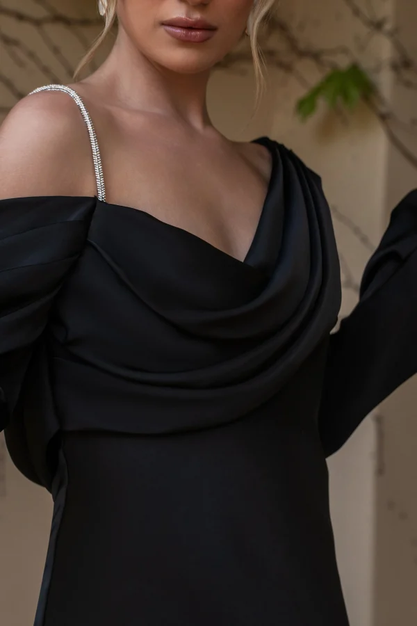JLUXLABEL Black One And Only Satin Dress