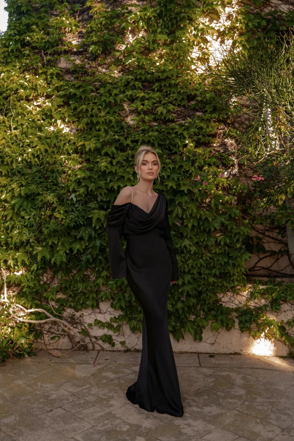JLUXLABEL Black One And Only Satin Dress