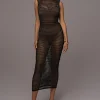 JLUXLABEL Black Pacific Tides Crochet Maxi Dress