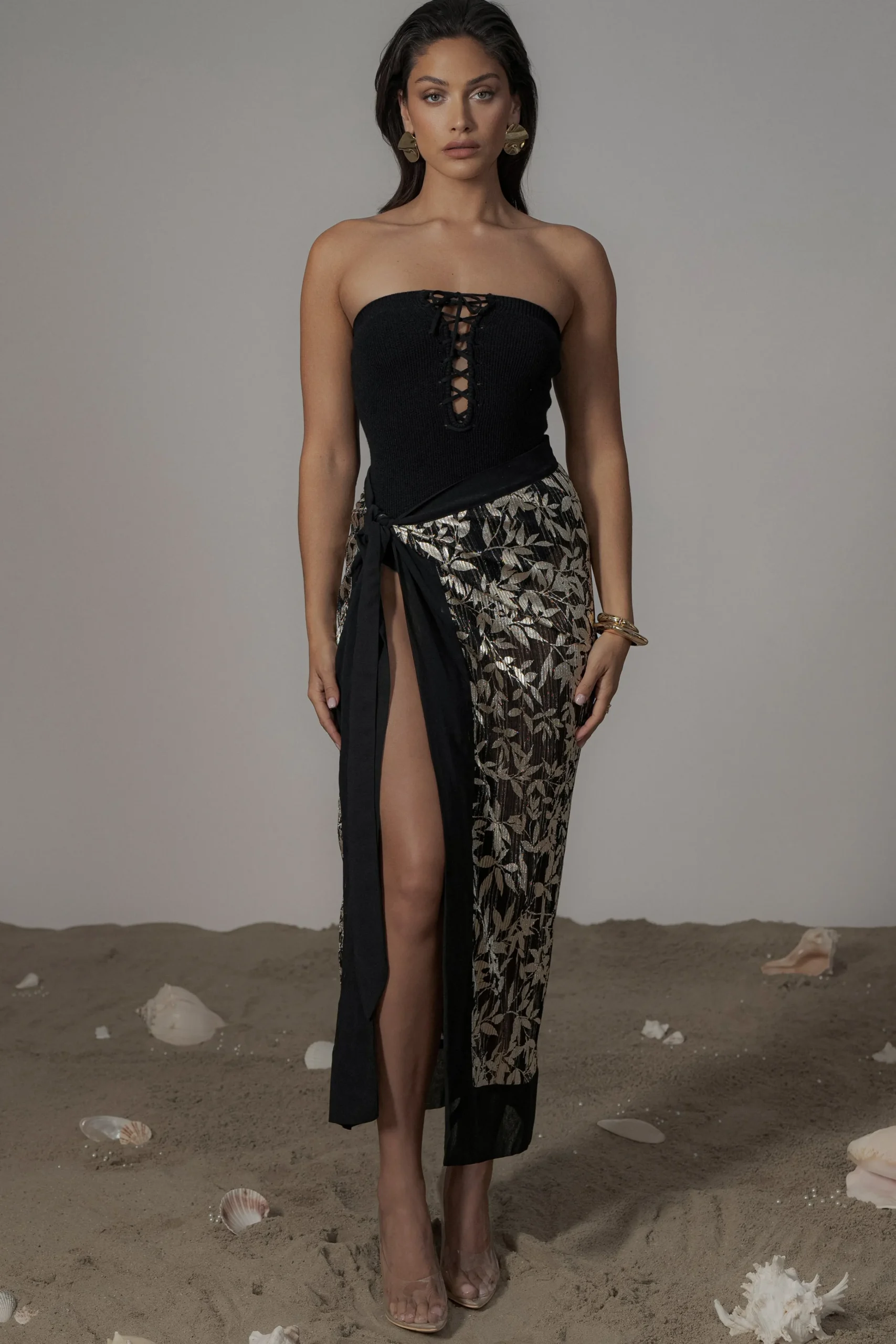 black_positano_printed_sa_0.webp JLUXLABEL Black Positano Printed Sarong Skirt