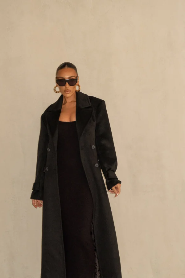 JLUXLABEL Black Rain Or Shine Longline Coat