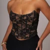 JLUXLABEL Black Rosemere Lace Top