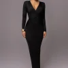 JLUXLABEL Black Rowan Plunge Maxi Dress