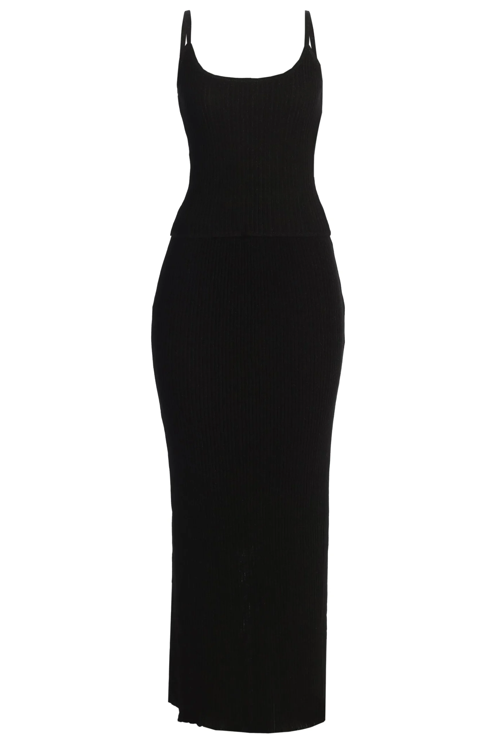 black_serena_ribbed_skirt_1.webp JLUXLABEL Black Serena Ribbed Skirt Set