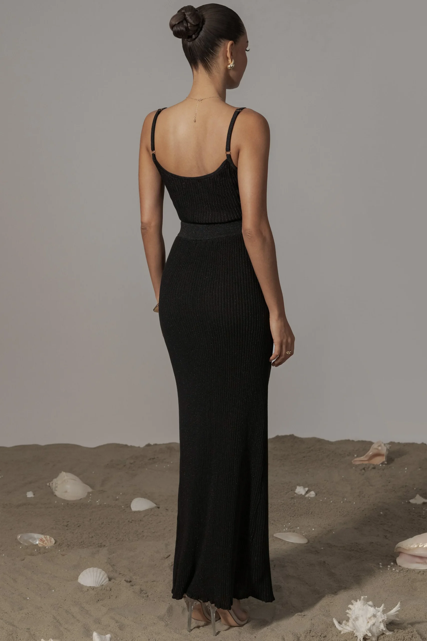 black_serena_ribbed_skirt_8.webp JLUXLABEL Black Serena Ribbed Skirt Set