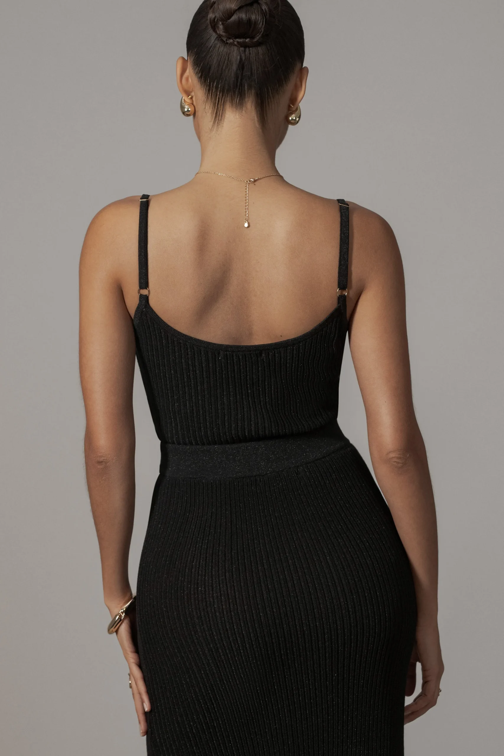 black_serena_ribbed_skirt_9.webp JLUXLABEL Black Serena Ribbed Skirt Set