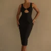 JLUXLABEL Black Shift Of Feelings Midi Dress
