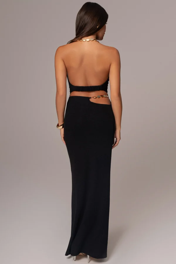 JLUXLABEL Black Skye Knit Skirt Set