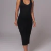 JLUXLABEL Black Sleeveless Cable Knit Dress