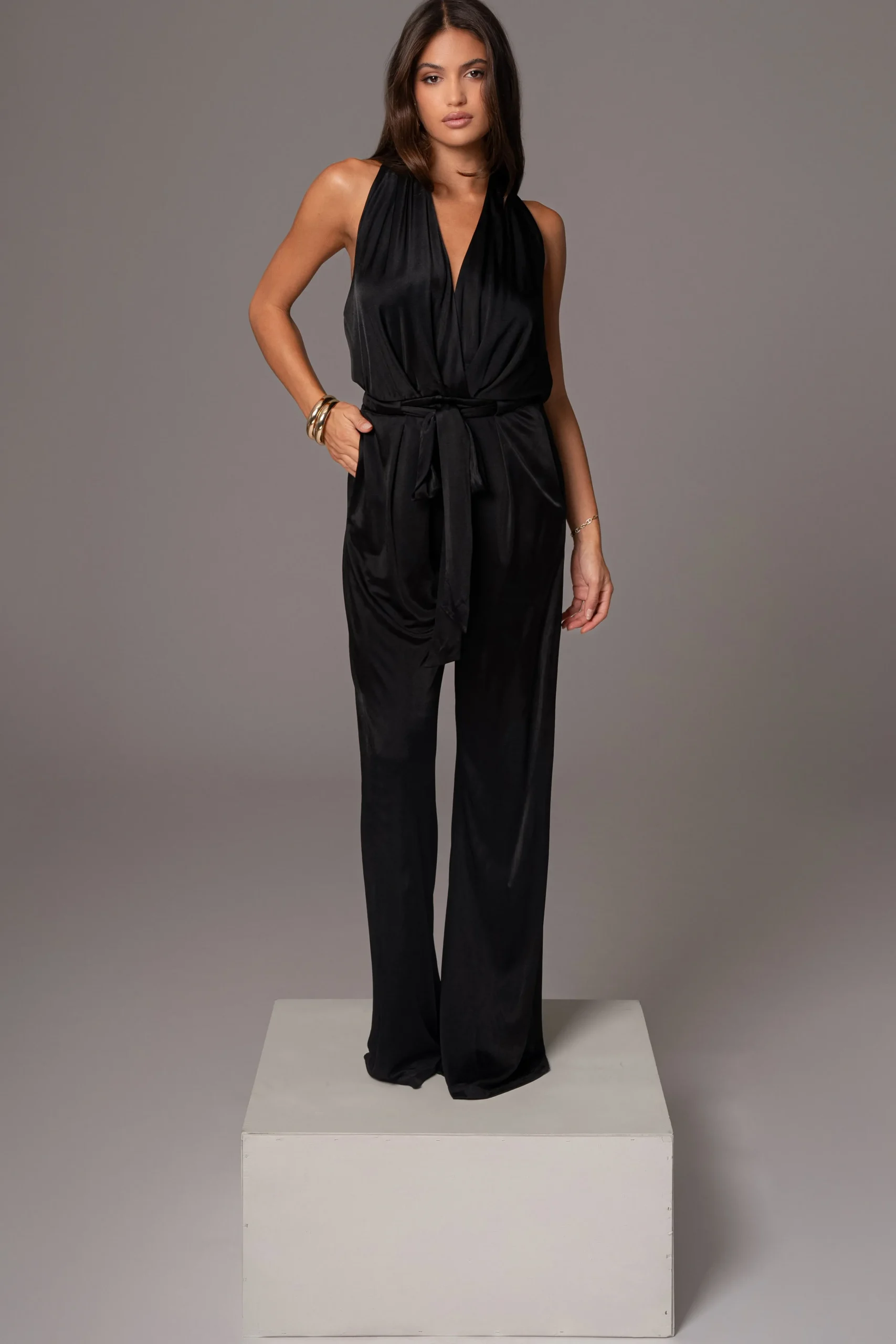 black_slinky_halter_belte_7.webp JLUXLABEL Black Slinky Halter Belted Jumpsuit
