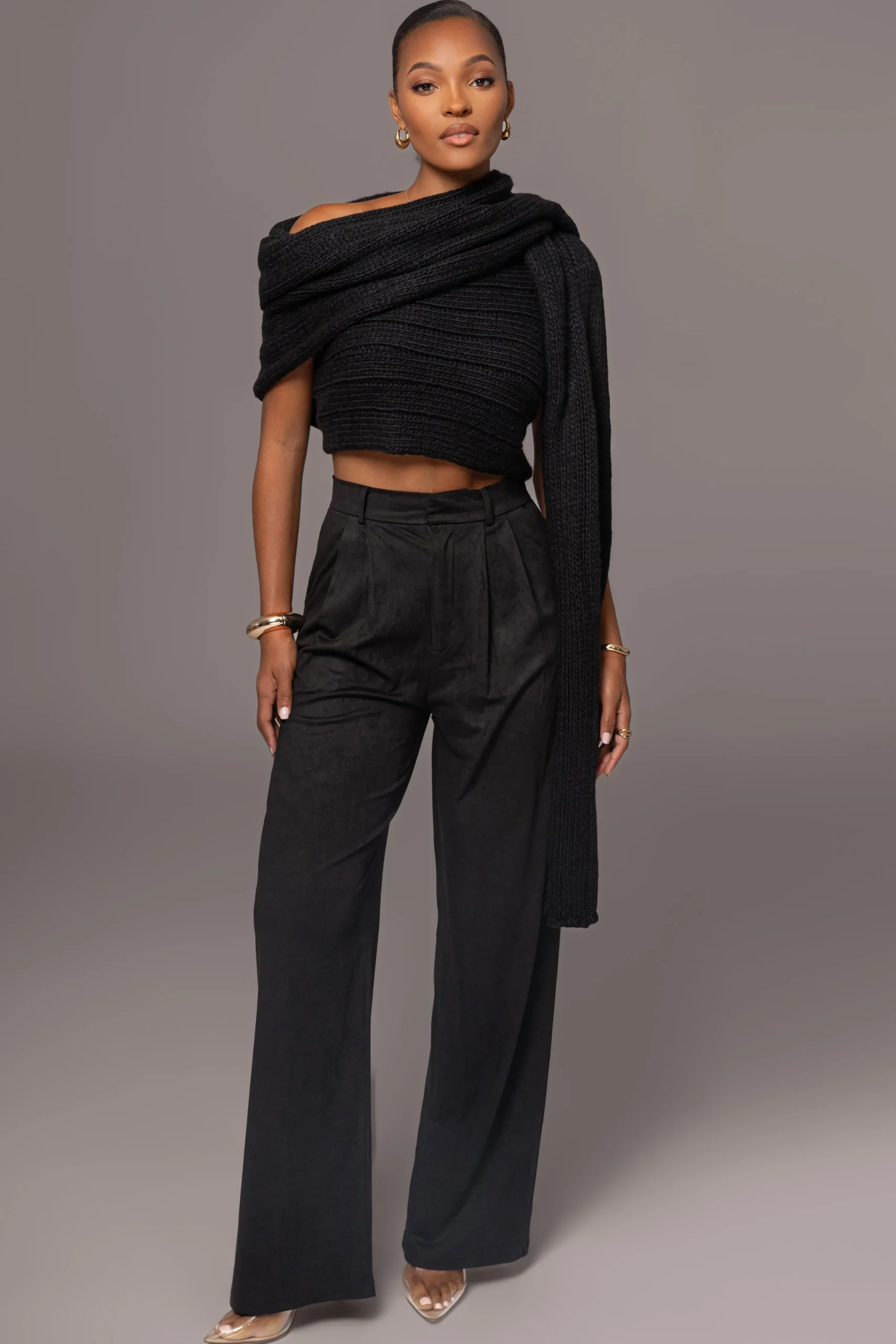 black_soft_life_cable_kni_1.webp JLUXLABEL Black Soft Life Cable Knit Sweater Top