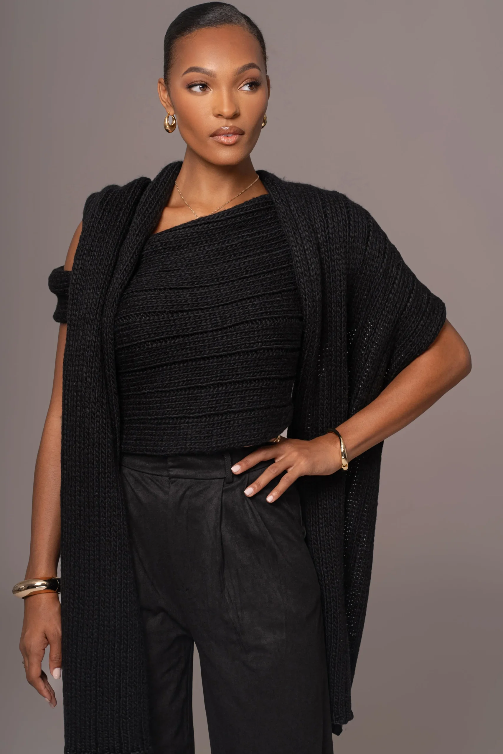 black_soft_life_cable_kni_5.webp JLUXLABEL Black Soft Life Cable Knit Sweater Top